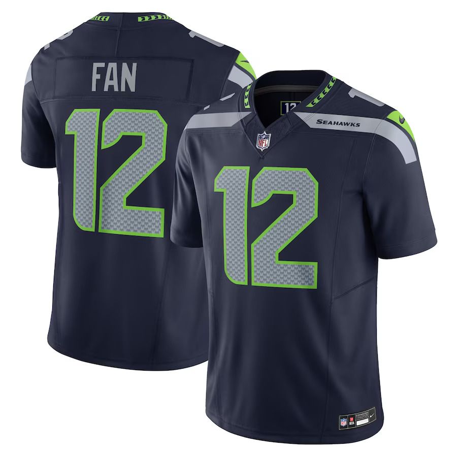 Men Seattle Seahawks #12 Fan Nike College Navy Vapor F.U.S.E. Limited NFL Jersey->seattle seahawks->NFL Jersey